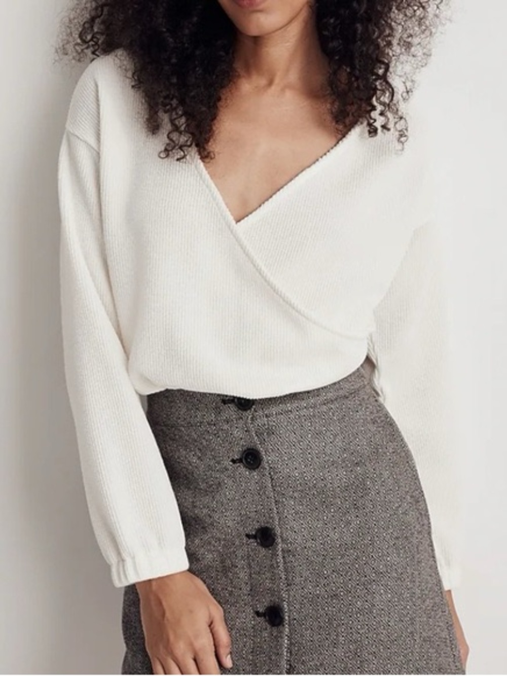 Madewell | Ottoman Knit Wrap Top | Size XL